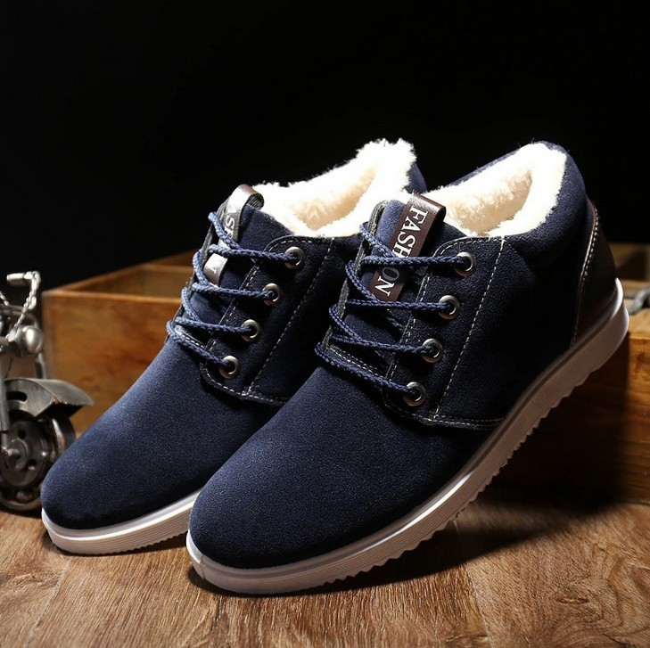 Happy™ SnugShoes: Stijlvolle Heren Winter Hoge-Snee Knus Veterschoenen