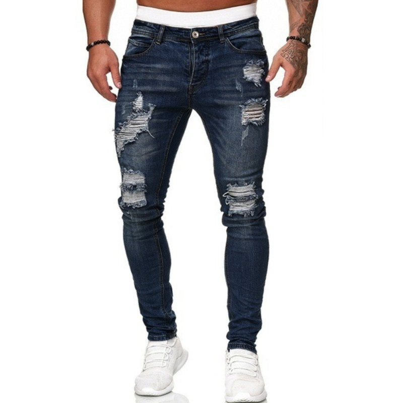 Icone™ RippedJeans: Mannen Stijlvolle Mager Gescheurd Jeans