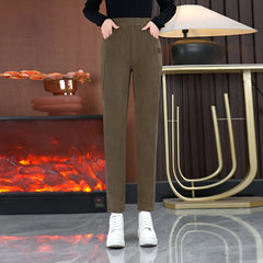 Icone™ WarmTrousers: Vrouwen Stijlvolle Hoge Taille Slanke Pasvorm Warme Broek