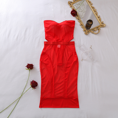 Icone™ MeshElegance - Gedurfde Strapless Mesh Elegance Midi Jurk