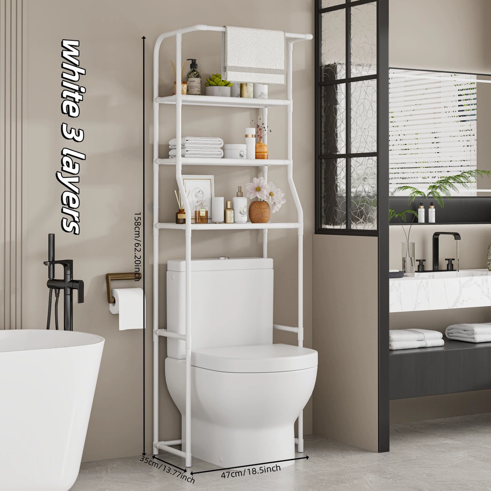 GlideHold® BathroomShelf: Stijlvolle Minimalistische 3-Laagse Badkamerplank