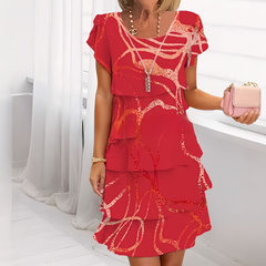 Icone™ SpringDress: Dames Lente Bloemen Cascade Elegante Jurk