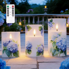 Ledsen™ FloralCandle: Gezellige Elegante Glans Delicate Bloemenprint LED Kaarsenset