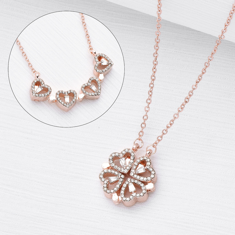 Jewelance™ CloverNecklace 1+1 GRATIS: Stijlvolle Twee-Stijl Magnetische Hart Klaver Ketting