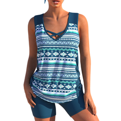 Icone™ ComfySwimwear: Comfortabele Losse Casual Geprinte Zwemset