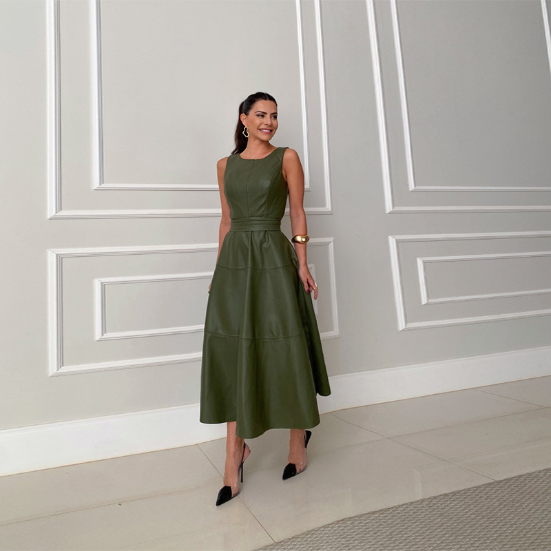 Icone™ LuxeDress: Elegante Luxe Dames Mouwloze Middellange Jurk