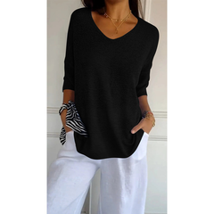 Icone™ KnittedTop: Dames V-Hals Halflange Mouwen Lichtgewicht Gebreid Top