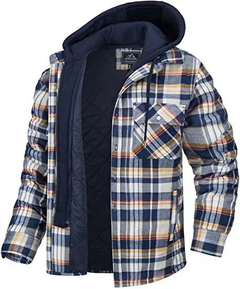 Icone™ PlaidJacket: Heren Stijlvol Met Capuchon Rits Omhoog Geruit Jas