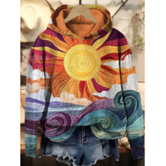 Icone™ SunsetShirt: Stijlvol Toevallig Langsleeve Levendig Zonsopgang Overhemd