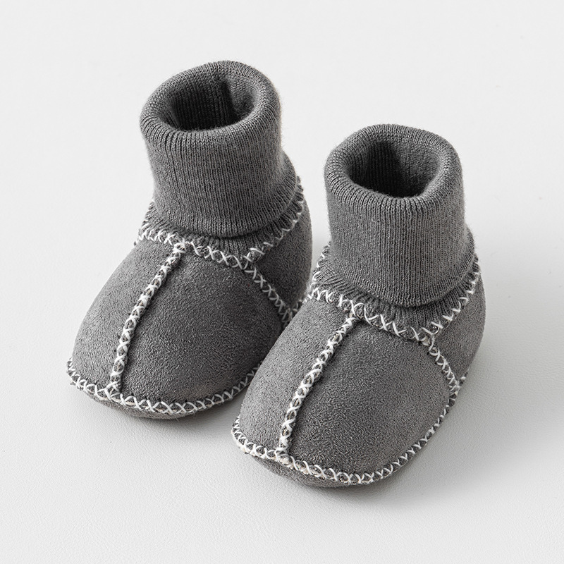 Happy™ InfantSocks 1+1 GRATIS: Elegante Warme Suède Wieg-Veilige Zuigeling Sokken