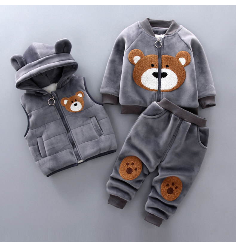 Kletshuts™ BabySet: Drie-Delige Coördinaten Teddybeer Baby Set