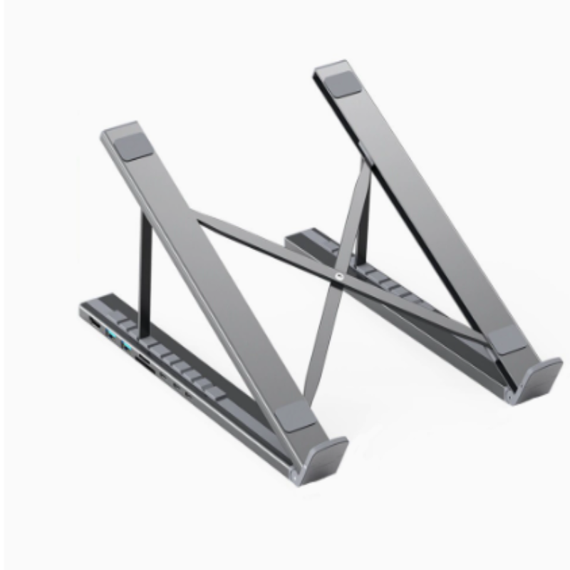 HubStand - Opvouwbare En Verstelbare Multi Port Hub Laptopstandaard