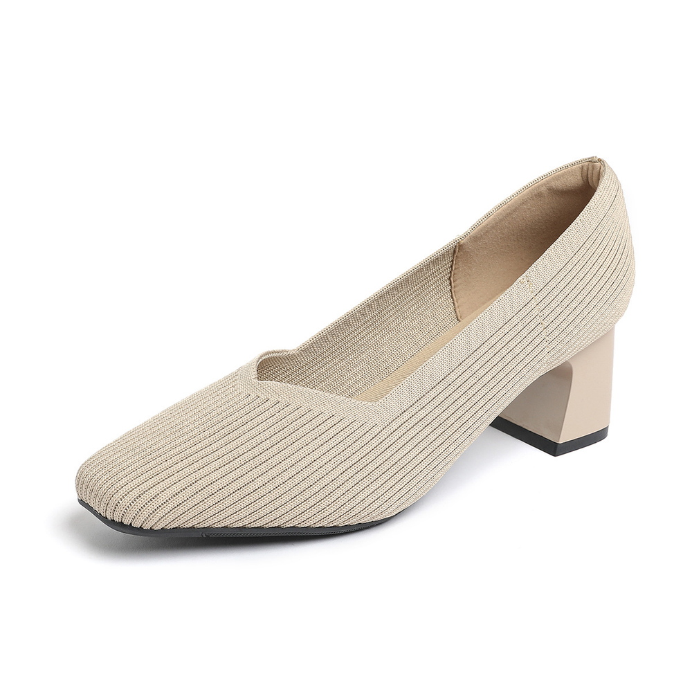 Happy™ KnittedHeels: Dames Vierkant Teen Kort Hak Casual Comfort Gebreid Hakken