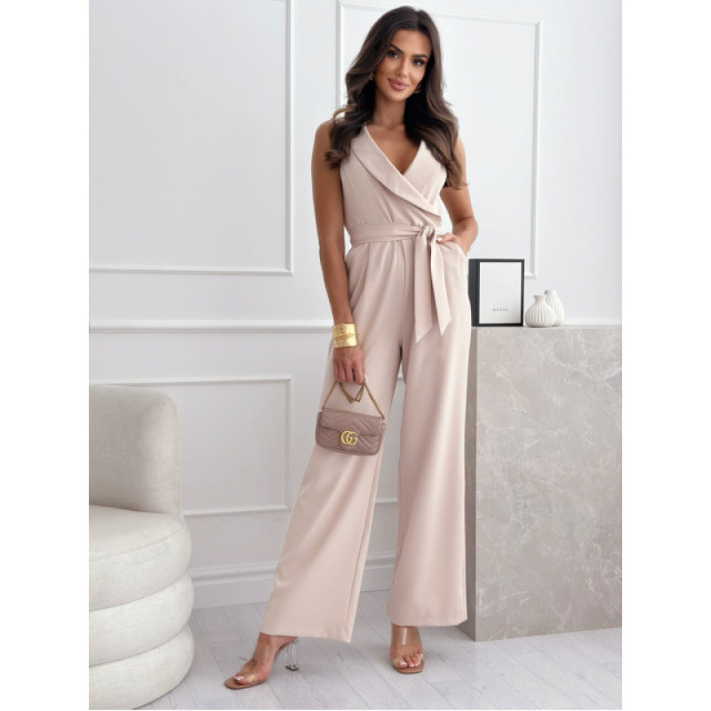 Icone™ ElegantJumpsuit: Dames Mouwloos Lint Taille Elegant Jumpsuit