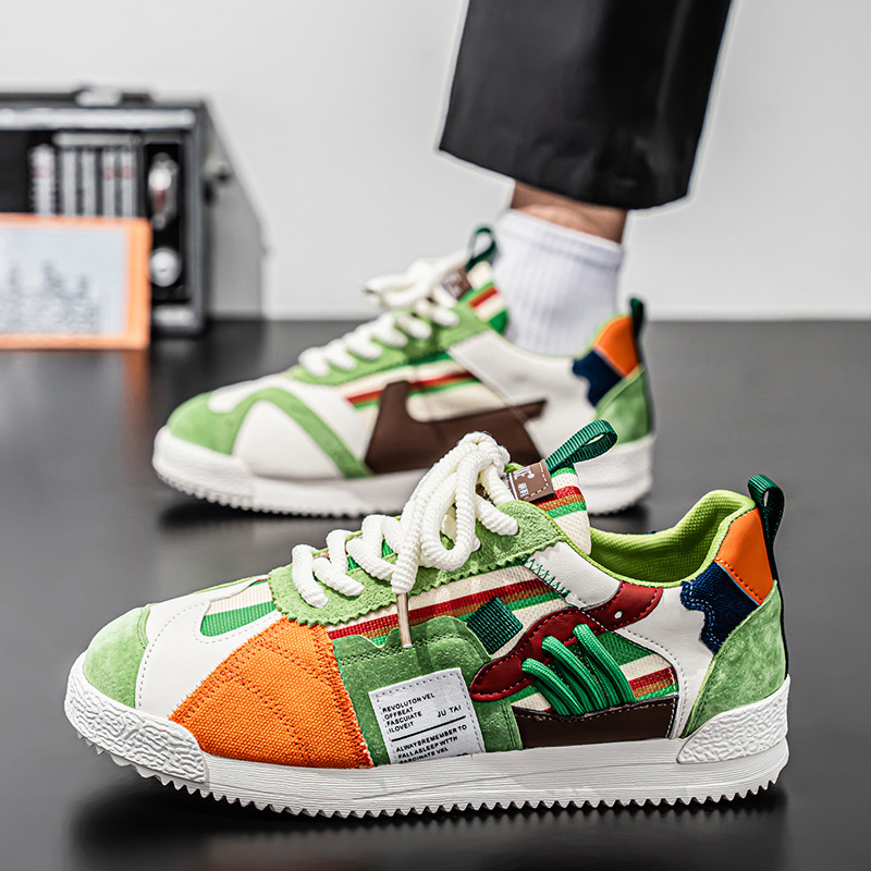 Happy™ PatchworkShoes: Mannen Stijlvolle Straatkleding Lapwerk Schoenen