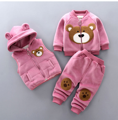Kletshuts™ BabySet: Drie-Delige Coördinaten Teddybeer Baby Set