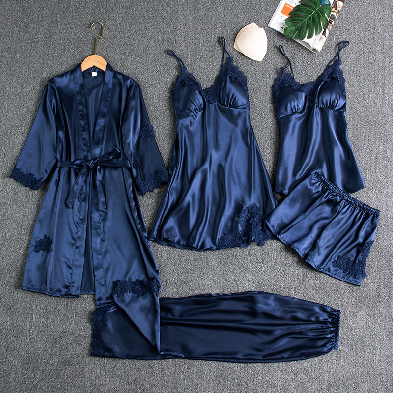 Icone™ NightwearSet: Vrouwen Stijlvolle 5-Delige Comfortabele Nachtkleding Set