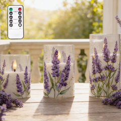Ledsen™ FloralCandle: Gezellige Elegante Glans Delicate Bloemenprint LED Kaarsenset