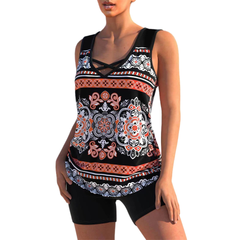 Icone™ ComfySwimwear: Comfortabele Losse Casual Geprinte Zwemset