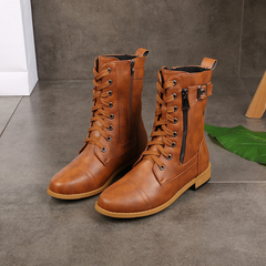 Happy™ ClassicBoots: Vintage Ronde Neus Zijrits Enkel Klassiek Laarzen