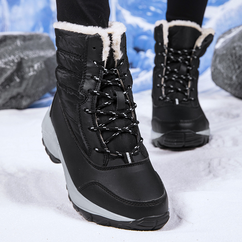 Happy™ ComfyBoots: Dames Chunky Platform Veterschoenen Hoge-Snee Comfy Laarzen