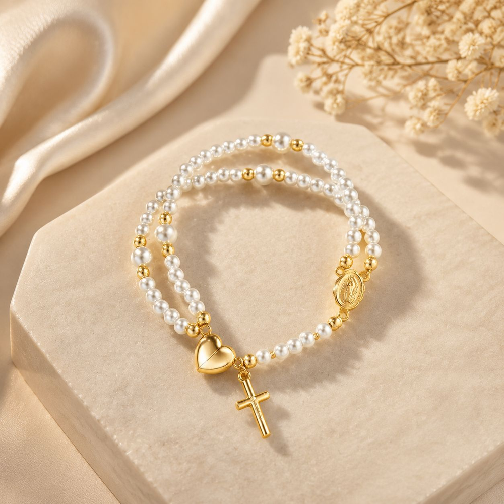 Jewelance™ RosaryBracelet 1+1 GRATIS: Magnetische Sluiting Klassieke Rozenkransarmband
