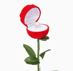 RingBox 1+1 GRATIS: Deluxe Romantische Rode Rozen Ringdoos Houder