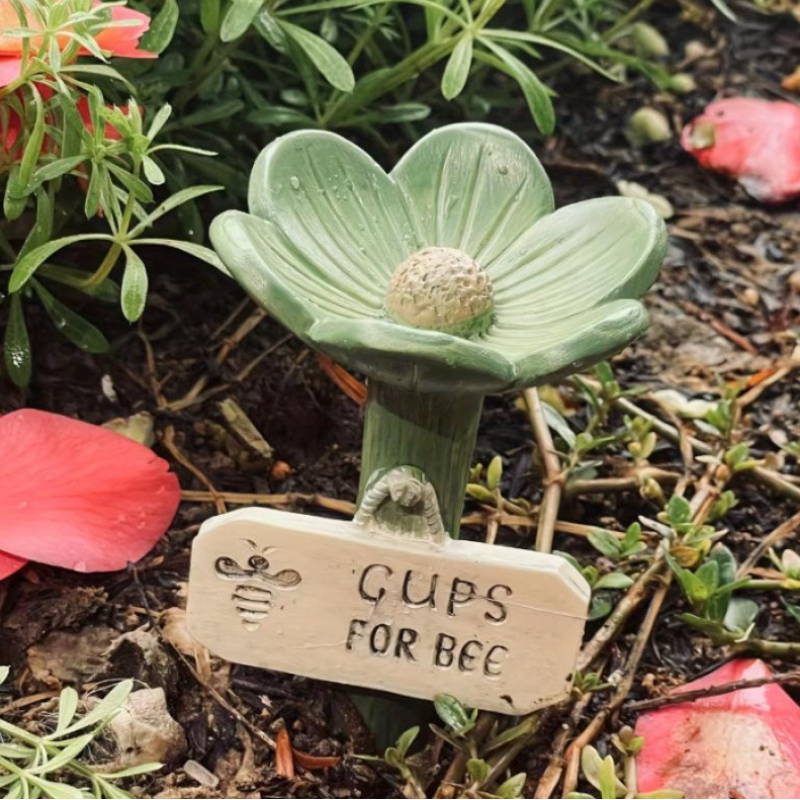 FlowerBowl 1+1 GRATIS - Tuindecoratie Bijen Drinkwater Bloembak