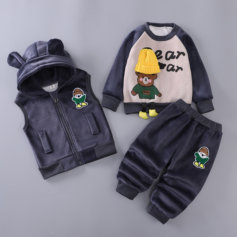 Kletshuts™ BabySet: Drie-Delige Coördinaten Teddybeer Baby Set