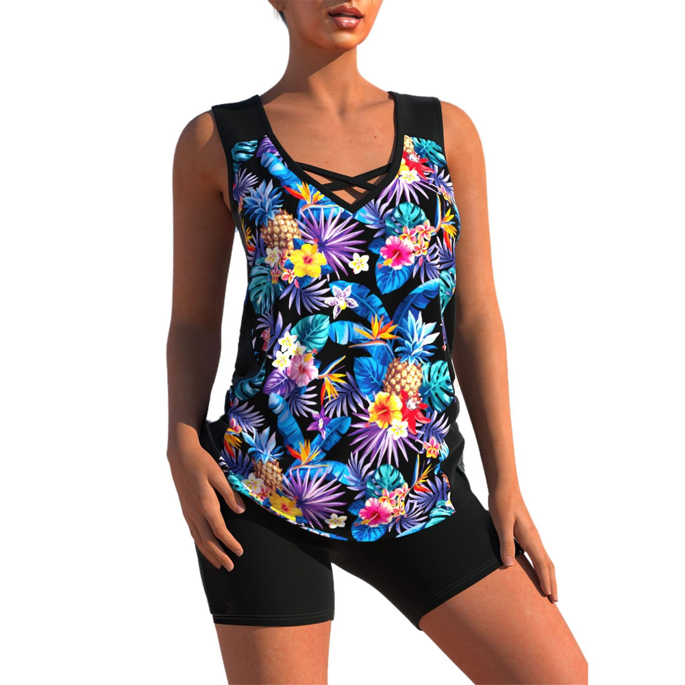 Icone™ ComfySwimwear: Comfortabele Losse Casual Geprinte Zwemset