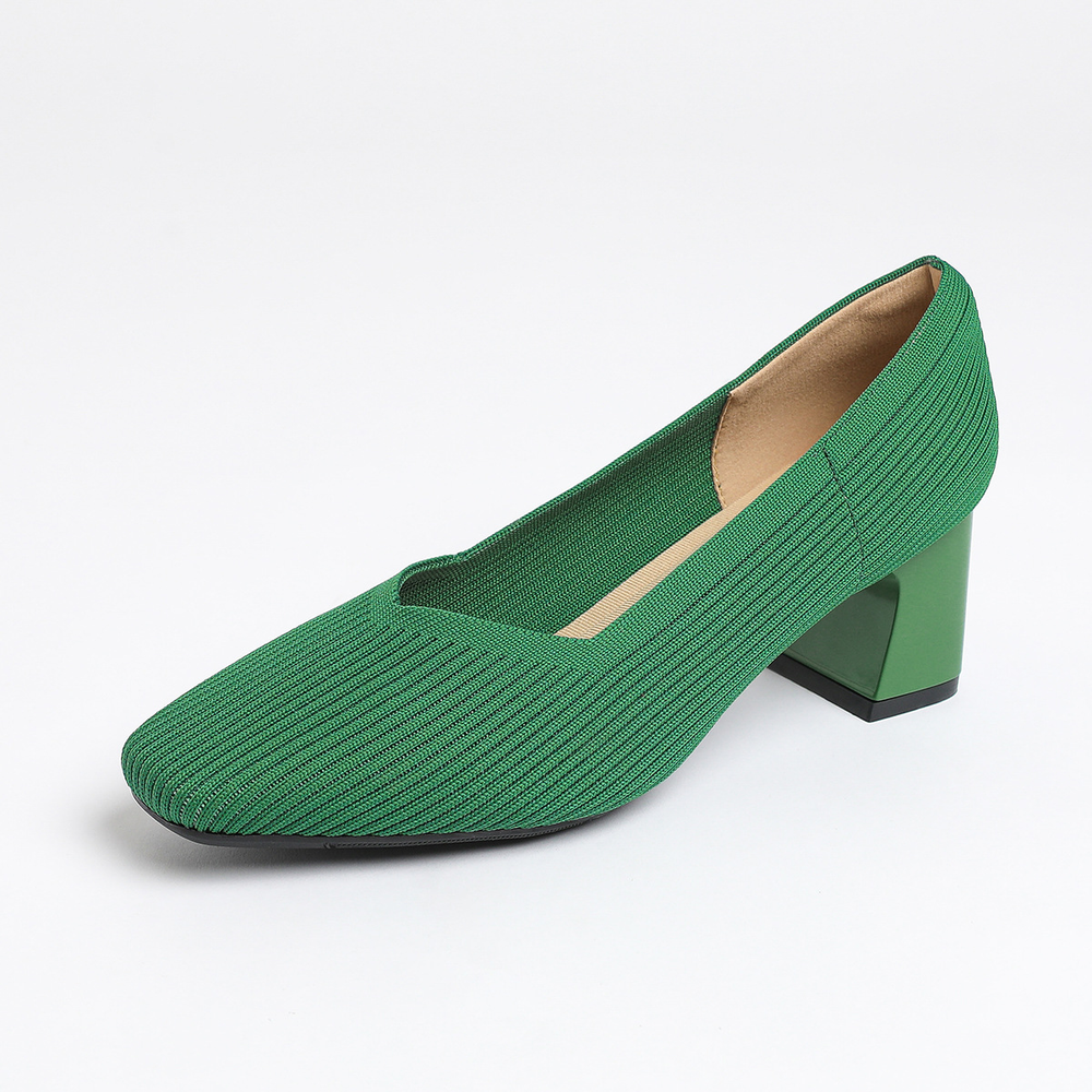 Happy™ KnittedHeels: Dames Vierkant Teen Kort Hak Casual Comfort Gebreid Hakken