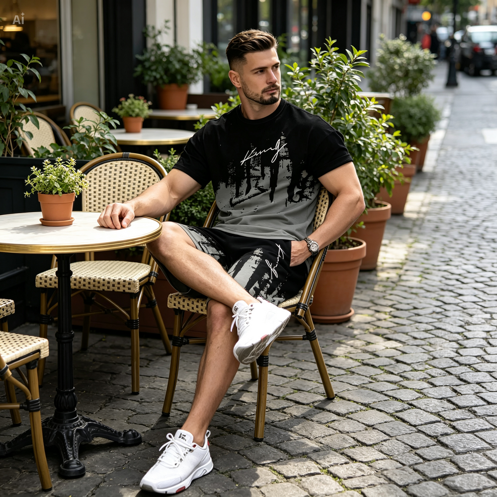 Icone™ ModernSet - Mannen Unieke Print Moderne Stijl Matching Set