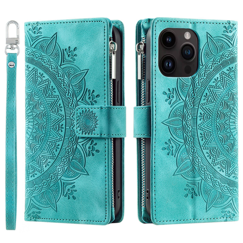 Icone™ WalletCase: Premium Reliëf Flip Cover Slanke Telefoon Portemonnee Hoes