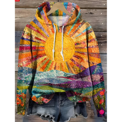 Icone™ SunsetShirt: Stijlvol Toevallig Langsleeve Levendig Zonsopgang Overhemd