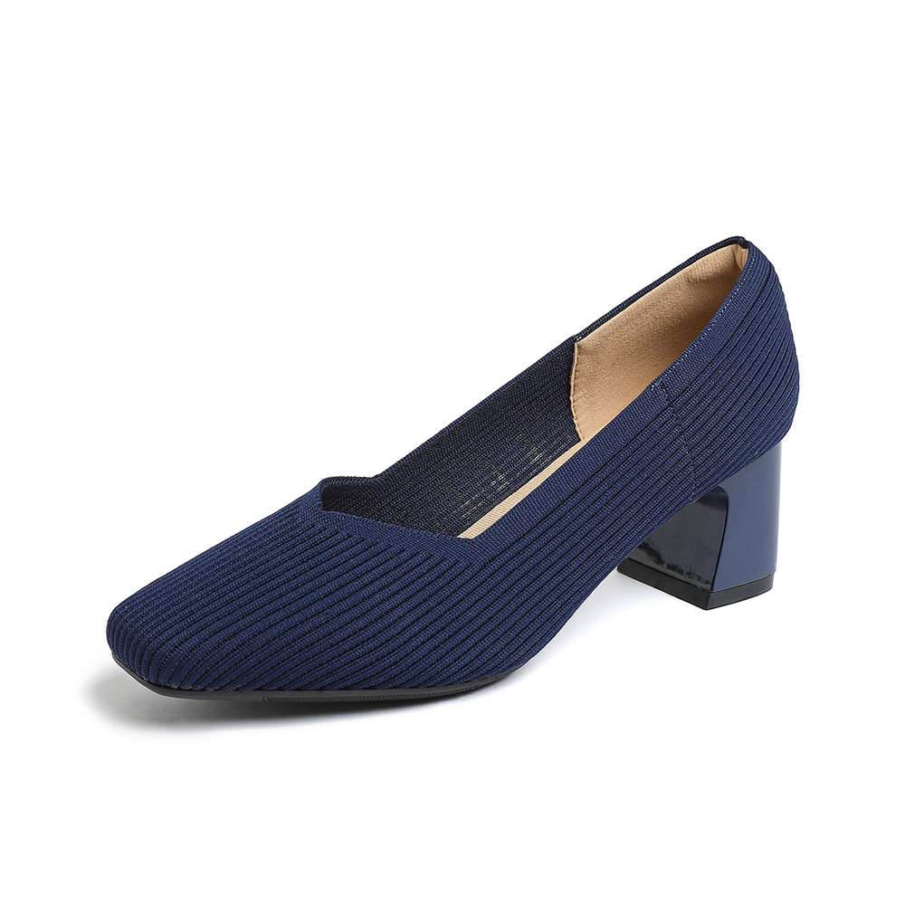 Happy™ KnittedHeels: Dames Vierkant Teen Kort Hak Casual Comfort Gebreid Hakken