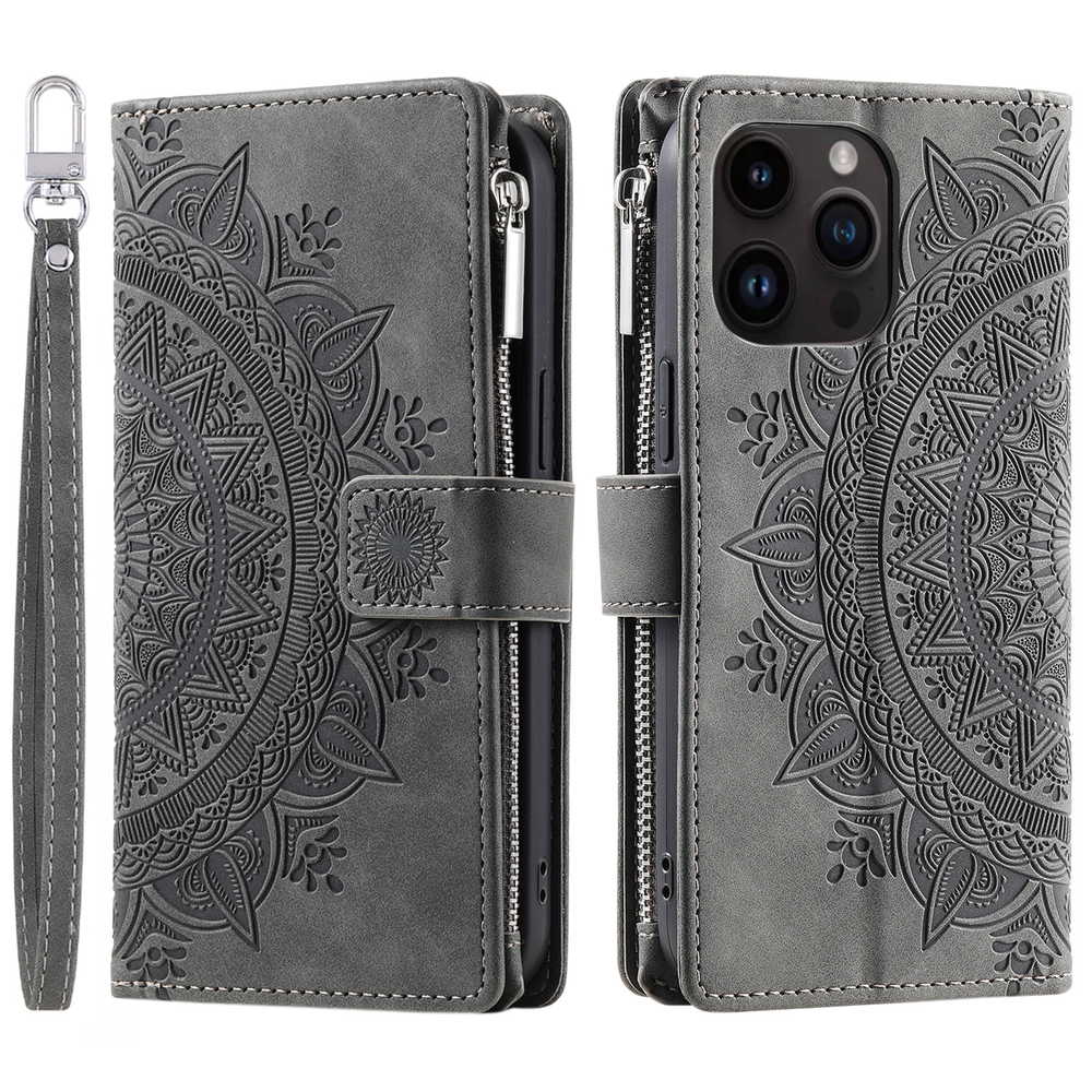 Icone™ WalletCase: Premium Reliëf Flip Cover Slanke Telefoon Portemonnee Hoes