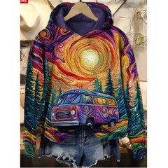 Icone™ SunsetShirt: Stijlvol Toevallig Langsleeve Levendig Zonsopgang Overhemd