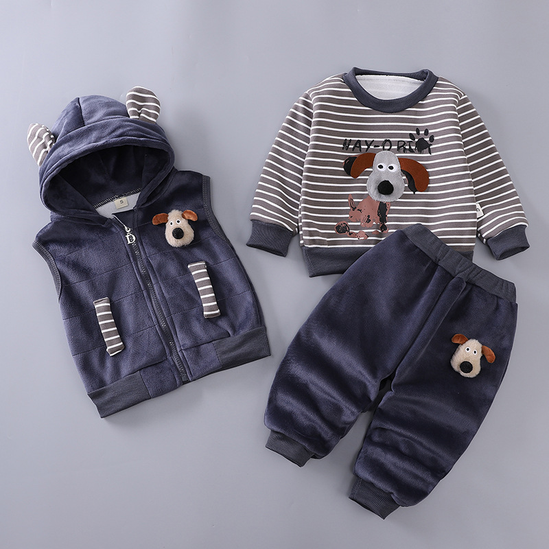 Kletshuts™ BabySet: Drie-Delige Coördinaten Teddybeer Baby Set