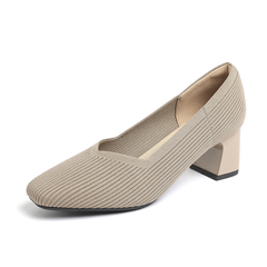 Happy™ KnittedHeels: Dames Vierkant Teen Kort Hak Casual Comfort Gebreid Hakken