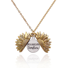 Jewelance™ SunflowerNecklace: "Jij Bent Mijn Zonnestraal" Zonnebloem Bedeltje Ketting