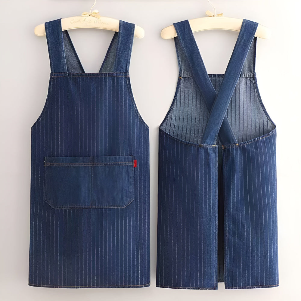 Icone™ DenimApron: Stijlvol Comfortabel Cross-Back Denim Schort