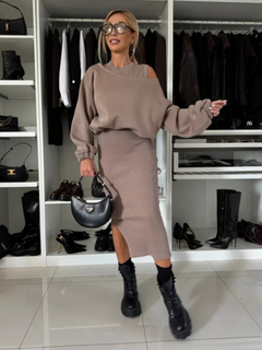 Icone™ ChicSet - Dames Tweedelige Lange Jurk En Pullover Chic Set