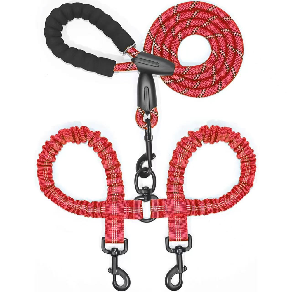 DogFri™ DogLeash: Nee Knoopvrij 360° Wervel Dubbel Wandel Hondenriem