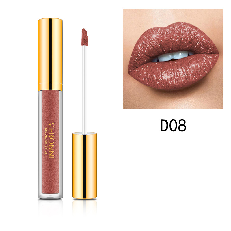 GlitterLipstick 1+1 GRATIS: Langdurige Lichtgewicht Glanzende Shimmer Vloeibare Glitter Lippenstift