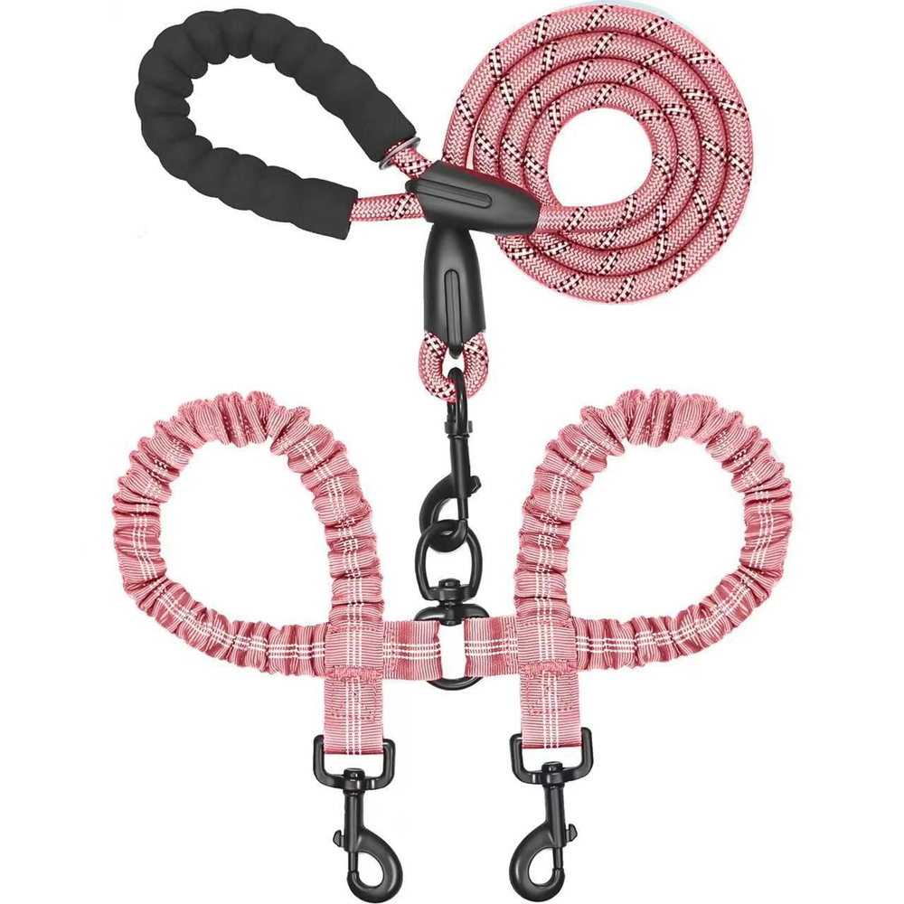 DogFri™ DogLeash: Nee Knoopvrij 360° Wervel Dubbel Wandel Hondenriem