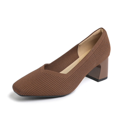 Happy™ KnittedHeels: Dames Vierkant Teen Kort Hak Casual Comfort Gebreid Hakken