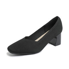Happy™ KnittedHeels: Dames Vierkant Teen Kort Hak Casual Comfort Gebreid Hakken