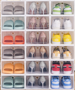 ShoeBox 5+5 GRATIS: Eenvoudige Toegang Stapelbare Transparante Flip-Bovenkant Schoenendoos Opslaglade