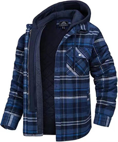 Icone™ PlaidJacket: Heren Stijlvol Met Capuchon Rits Omhoog Geruit Jas