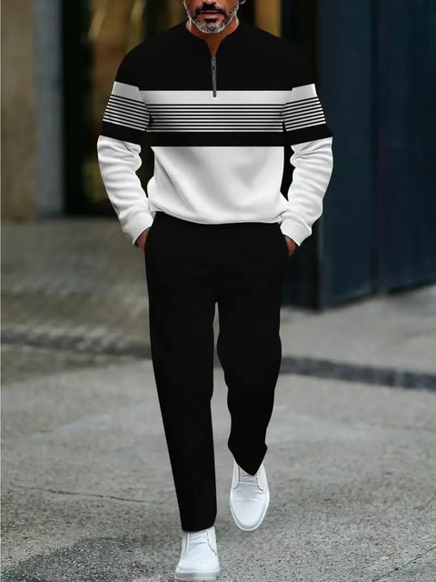 Icone™ GraphicSet: Mannen Toevallig Sportkleding Grafisch Afdrukken Trui En Broek Set
